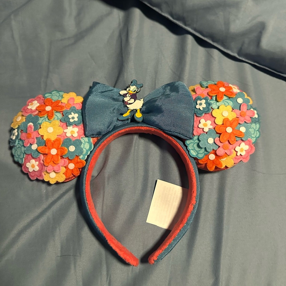 Disney Floral Minnie Mouse Ears Headband - Blue and Multicolor